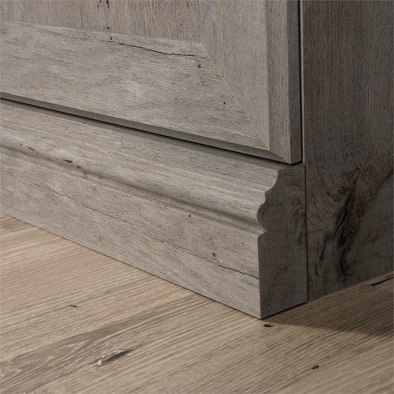 Pemberly Row 3-Shelf 2-Door Tall Wood Bookcase in Mystic Oak