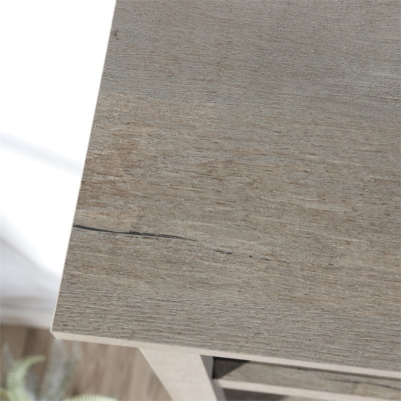 Pemberly Row 3-Shelf 2-Door Tall Wood Bookcase in Mystic Oak