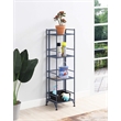 Pemberly Row Four-Tier Folding Shelf with Green Metal Frame