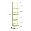 Pemberly Row Five-Tier Folding Shelf with Green Metal Frame