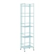 Pemberly Row Five-Tier Folding Shelf in Green Metal