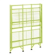 Pemberly Row Three-Tier Wide Folding Shelf in Green Metal