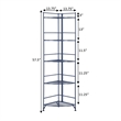 Pemberly Row Five-Tier Folding Corner Shelf in Blue Metal