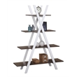 Pemberly Row A-Frame Bookshelf in Caramel Driftwood & White Wood