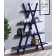 Pemberly Row A-Frame Bookshelf in Cobalt Blue Wood Finish