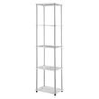 Pemberly Row Five-Tier Tower in White Faux Marble Wood Finish