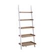 Pemberly Row Bookshelf Ladder with Five Tiers in Caramel Wood Finish