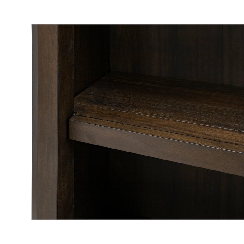 Pemberly Row Executive Bookcase With Wood Doors Mildly Distressed in Brown
