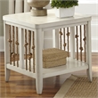 Pemberly Row Coastal Wood End Table with Bottom Shelf in White