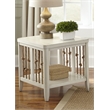 Pemberly Row Coastal Wood End Table with Bottom Shelf in White