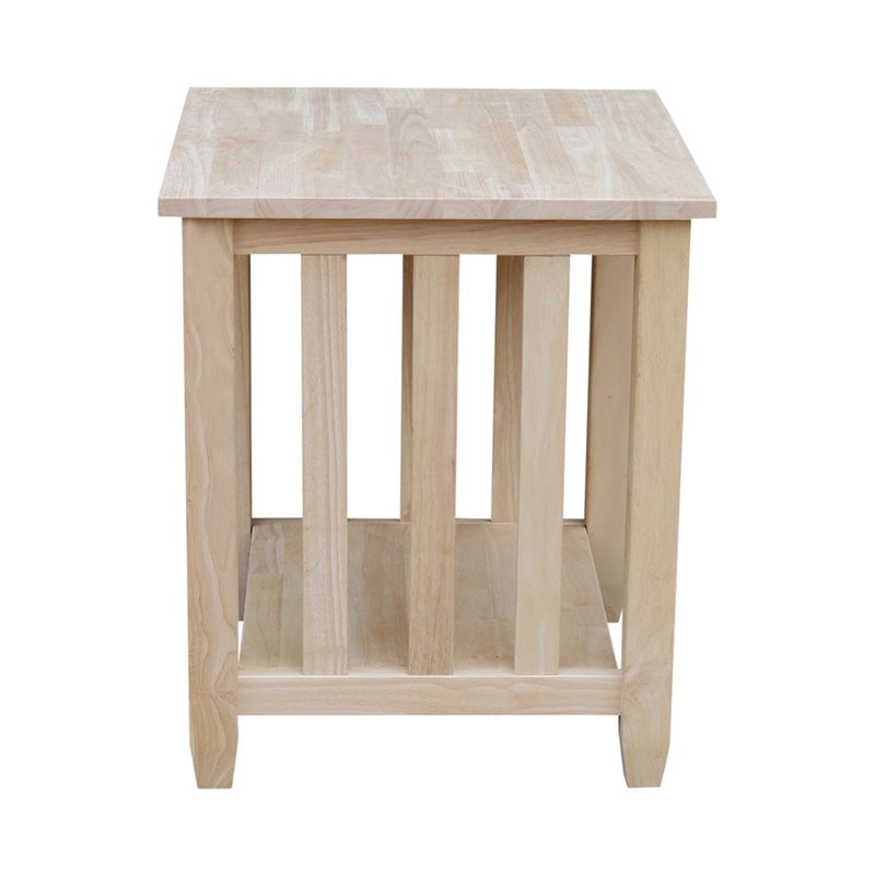 Pemberly Row Solid Hardwood Tall End Table