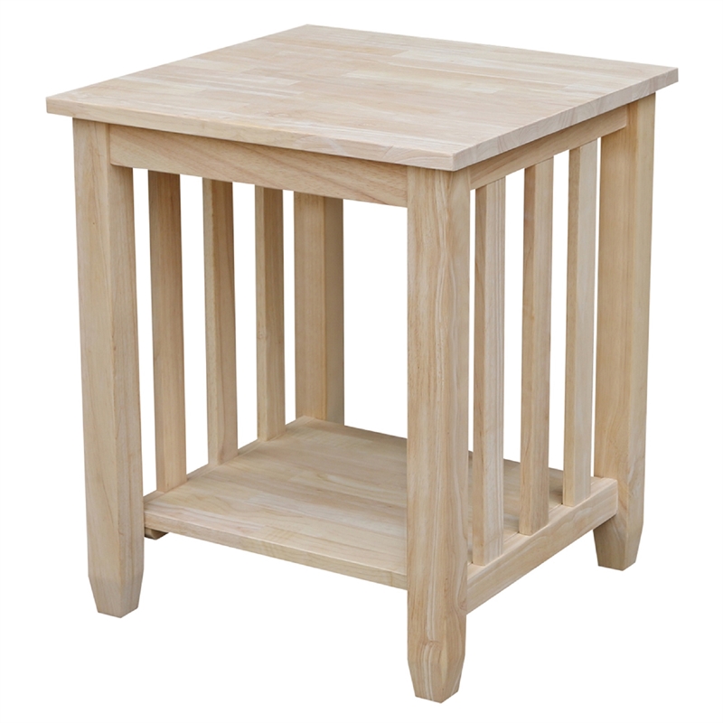 Pemberly Row Solid Hardwood Tall End Table