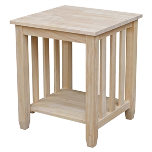 Pemberly Row Solid Hardwood Tall End Table