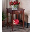Pemberly Row Transitional Solid Wood End Table in Antique Walnut
