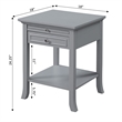 Pemberly Row Transitional Wood End Table with Drawer and Shelf in Gray