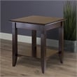 Pemberly Row Traditional Solid Wood End Table with Shelf in Cappuccino