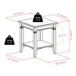 Pemberly Row Traditional Solid Wood End Table with Shelf in Cappuccino