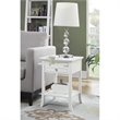 Pemberly Row 1 Drawer Transitional Wood End Table with Bottom Shelf in White