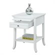Pemberly Row 1 Drawer Transitional Wood End Table with Bottom Shelf in White