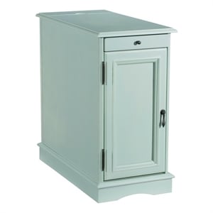 Pemberly Row Transitional MDF/Poplar Wood Accent Table in Blue