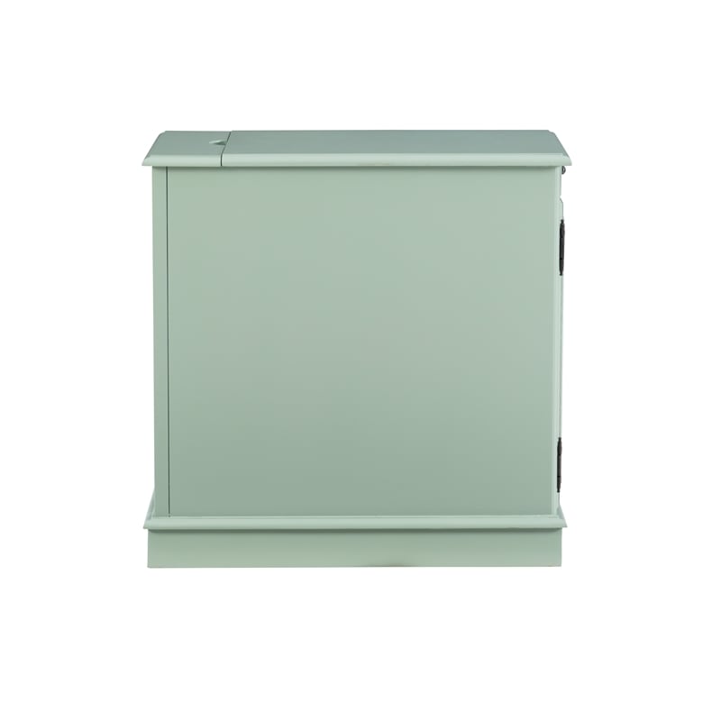Pemberly Row Transitional MDF/Poplar Wood Accent Table in Blue