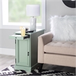 Pemberly Row Transitional MDF/Poplar Wood Accent Table in Blue