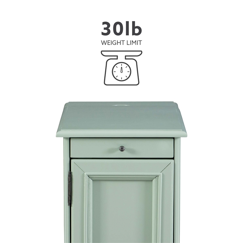 Pemberly Row Transitional MDF/Poplar Wood Accent Table in Blue