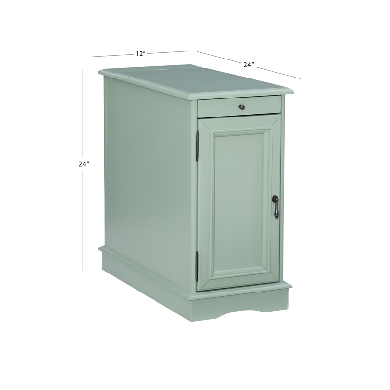 Pemberly Row Transitional MDF/Poplar Wood Accent Table in Blue
