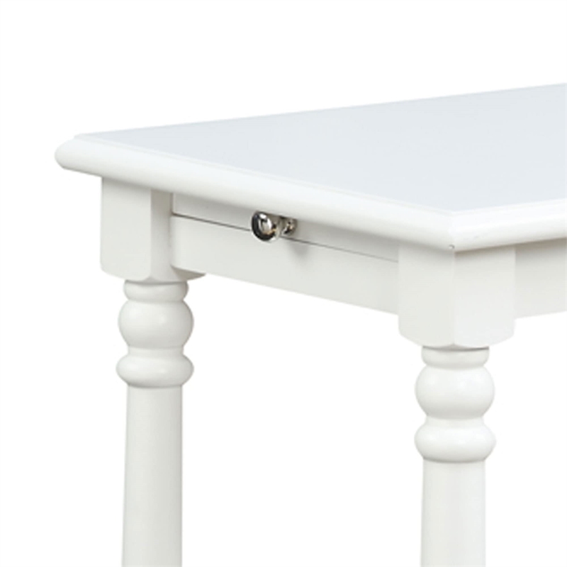 Pemberly Row End Table in White Wood Finish