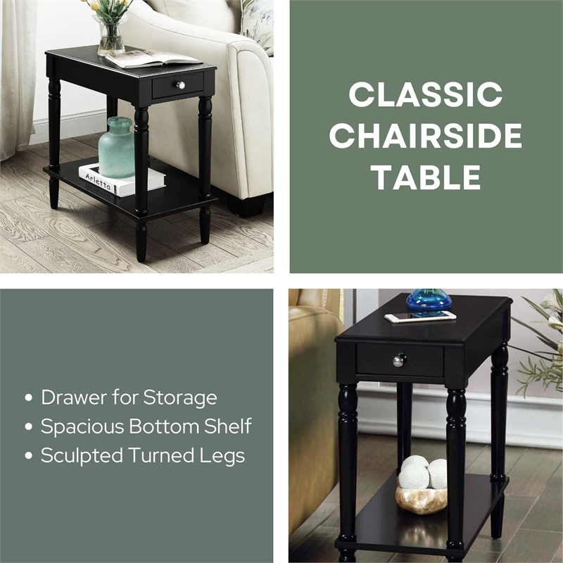 Pemberly Row End Table in Black Wood Finish