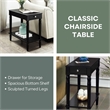 Pemberly Row End Table in Black Wood Finish
