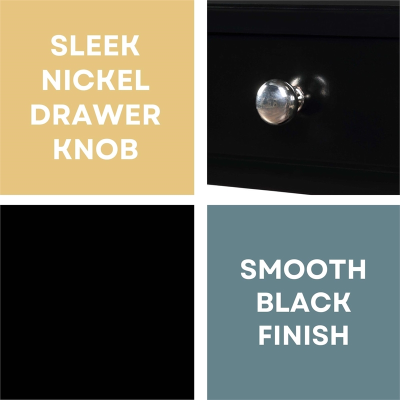 Pemberly Row End Table in Black Wood Finish