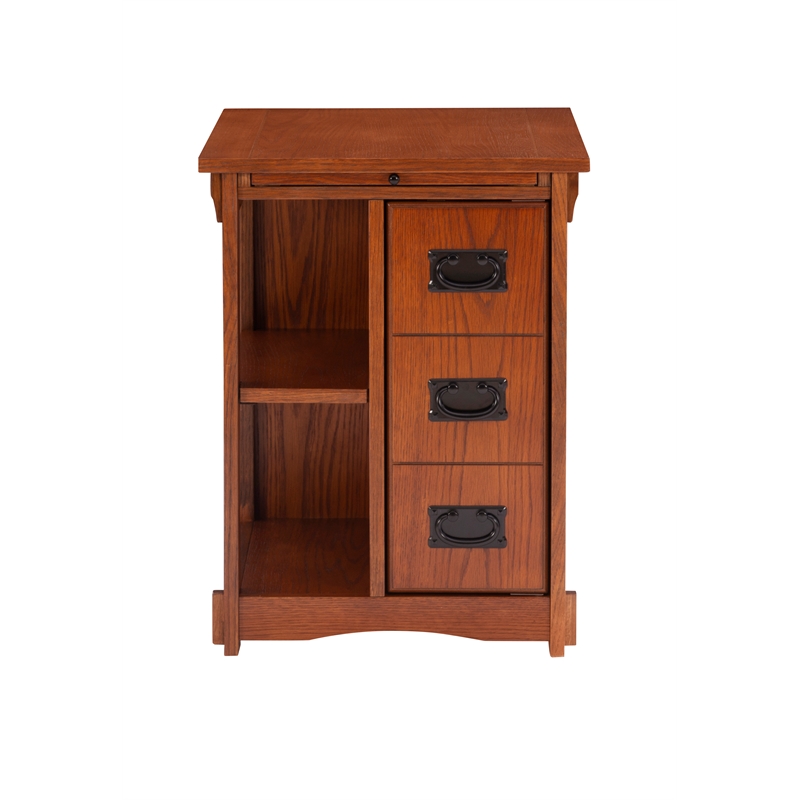 Pemberly Row Rubber Wood/MDF/Particleboard Cabinet Table in Brown