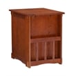 Pemberly Row Rubber Wood/MDF/Particleboard Cabinet Table in Brown