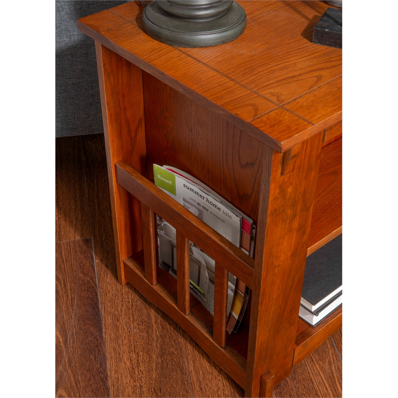 Pemberly Row Rubber Wood/MDF/Particleboard Cabinet Table in Brown
