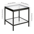 Pemberly Row Modern Metal/Tempered Glass Side Table in Black Bronze