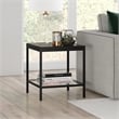 Pemberly Row Modern Metal/Tempered Glass Side Table in Black Bronze