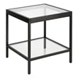 Pemberly Row Modern Metal/Tempered Glass Side Table in Black Bronze
