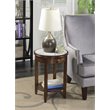 Pemberly Row Traditional Wood End Table with Faux Marble Top in Espresso