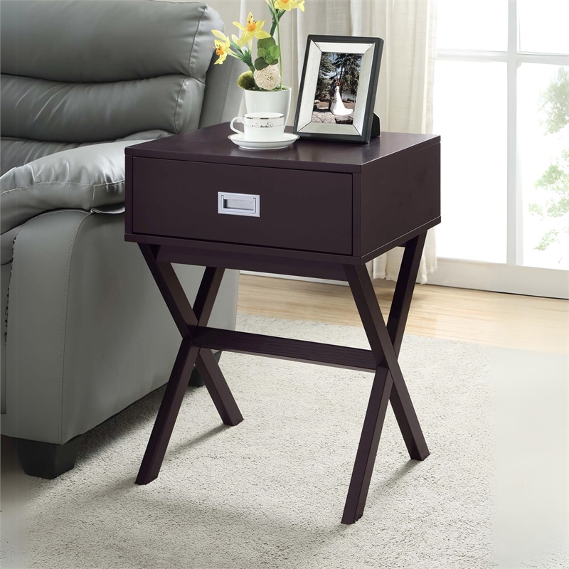 Pemberly Row End Table in Espresso Wood Finish