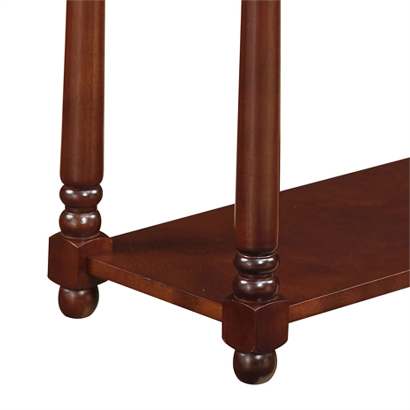 Pemberly Row Traditional Wood End Table with Bottom Shelf in Mahogany