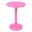 Pemberly Row Modern MDF/Solid Pine Wood/Painted Spindle Table in Pink