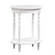 Pemberly Row Oval End Table in White Wood Finish