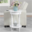 Pemberly Row Oval End Table in White Wood Finish