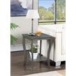 Pemberly Row 2 Shelves Square Traditional Wood End Table in Gray