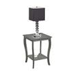 Pemberly Row 2 Shelves Square Traditional Wood End Table in Gray