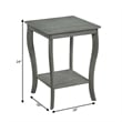 Pemberly Row 2 Shelves Square Traditional Wood End Table in Gray