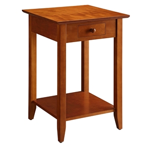 Pemberly Row Traditional Wood End Table with Drawer in Cherry