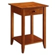 Pemberly Row Traditional Wood End Table with Drawer in Cherry