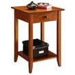Pemberly Row Traditional Wood End Table with Drawer in Cherry